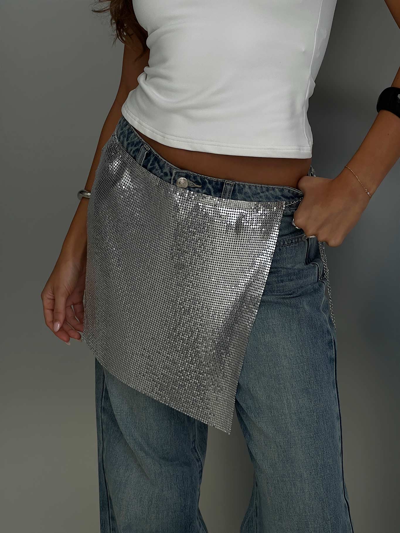 Centre Stage Metallic Sarong Silver