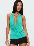 Khoda Studded Halter Top Turqouise