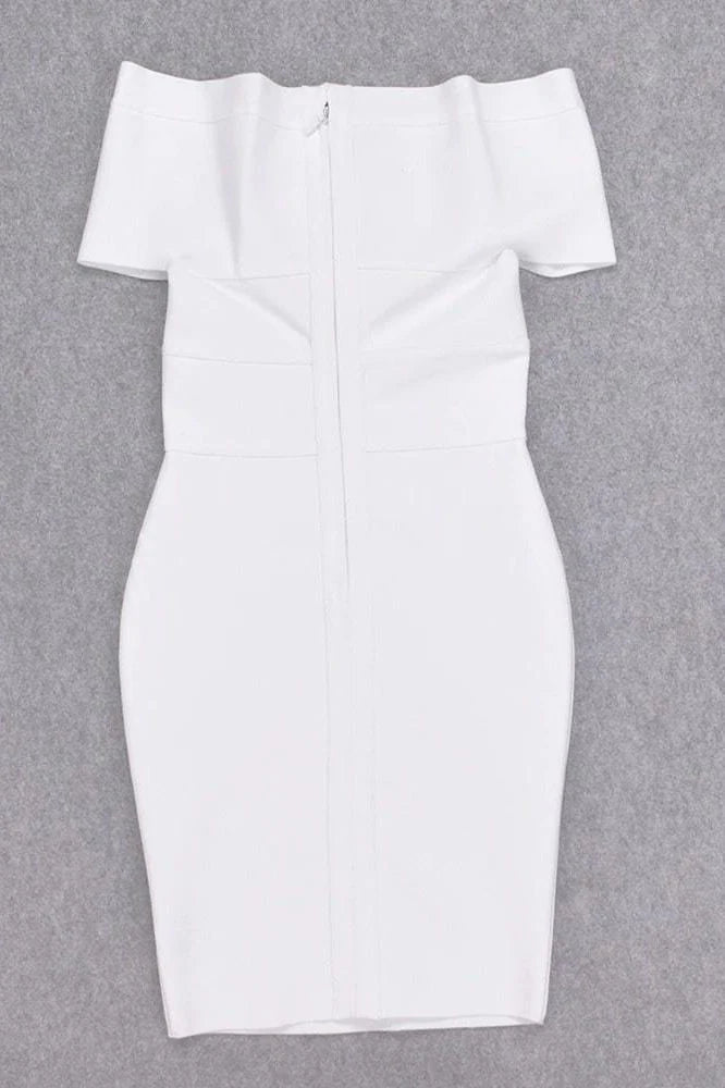 Bea Bandage Dress White Pearl