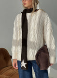 Abelia Star Graphic Scarf Brown Cream