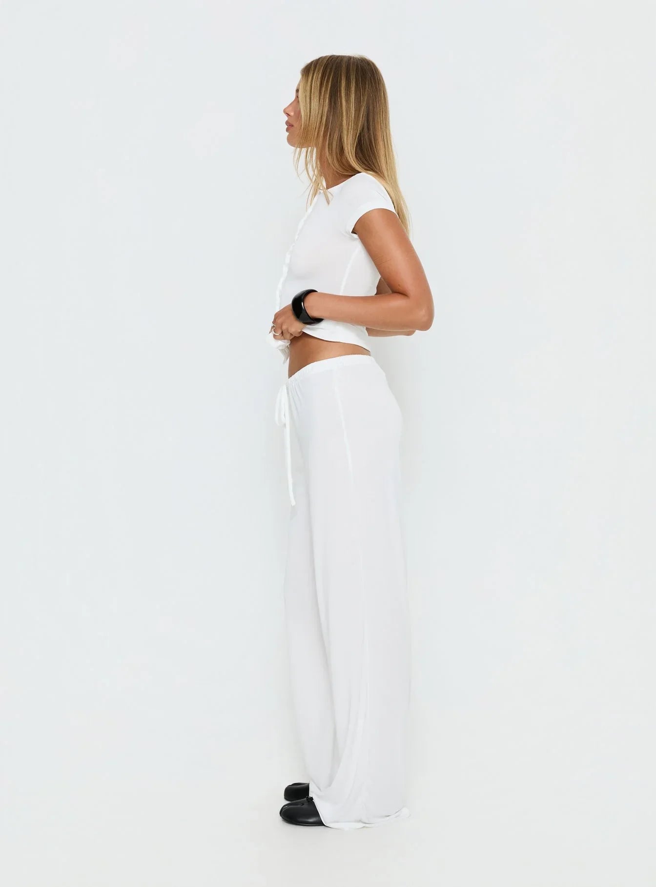 Gavrielle Jersey Wide Leg Pants White