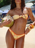 Esplanade High Side Bikini Bottoms Orange Floral