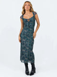 Motel Lunama Dress Tonal Blue Paisley