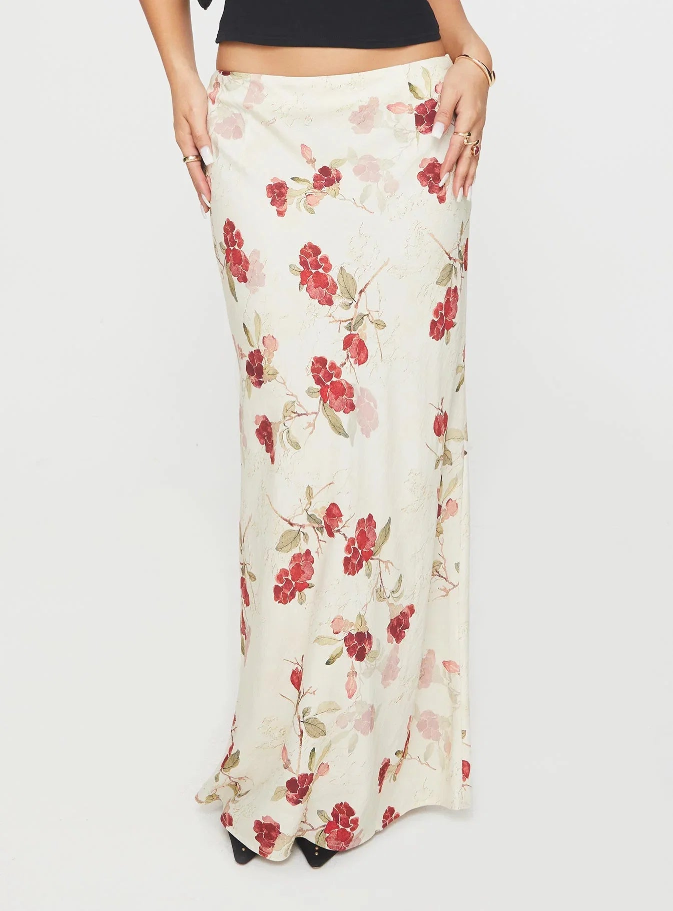 Jodie Maxi Skirt Cream Floral