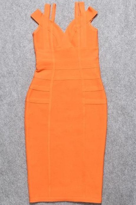 Sia Bandage Dress Apricot Orange