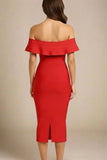Billie Bandage Midi Dress Lipstick Red