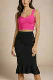Jay Bandage Crop Top Hot Pink