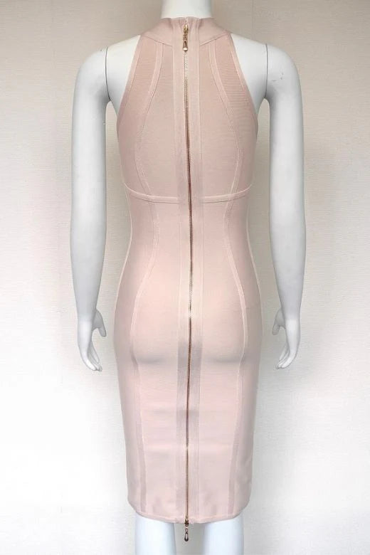 Lea Bandage Midi Dress Beige