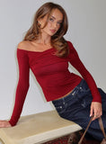 Sedonia Gathered Wrap Top Red