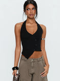 Avrilla Wrap Knit Top Black