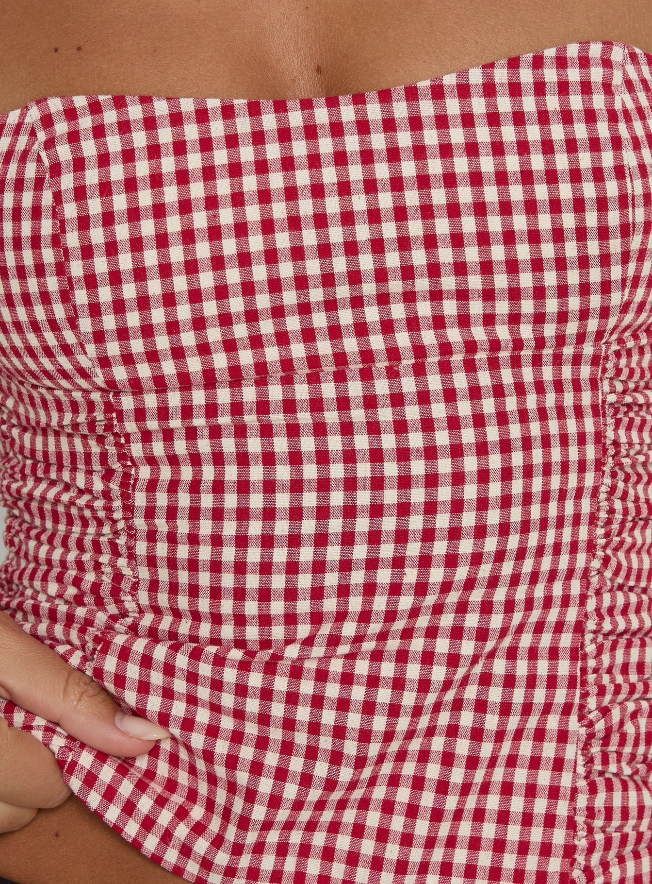 West Coast Love Halter Top Red Gingham