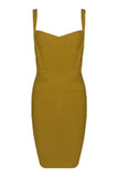 Heidi Bandage Mini Dress Mustard Yellow