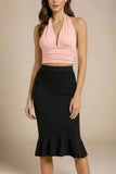 Aby Halter Top Pink Peach Fuzz