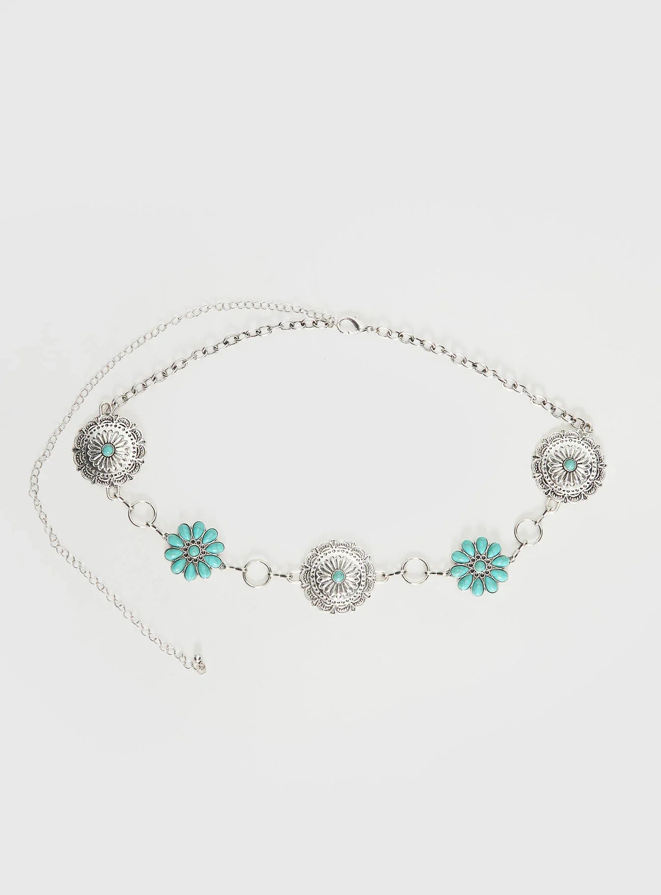 Like A Charm Chain Belt Silver Blue