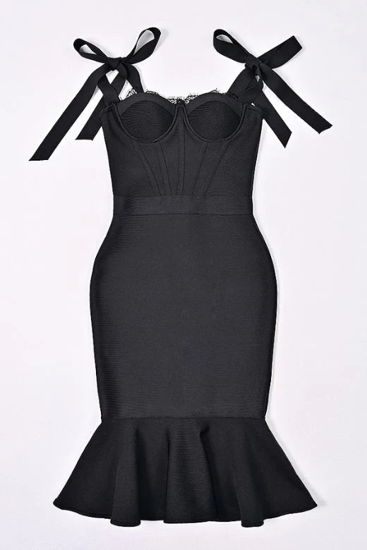 Nora Bandage Midi Dress Classic Black