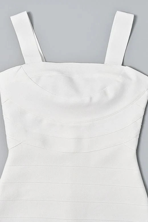Madelyn Bandage Mini Dress White Pearl