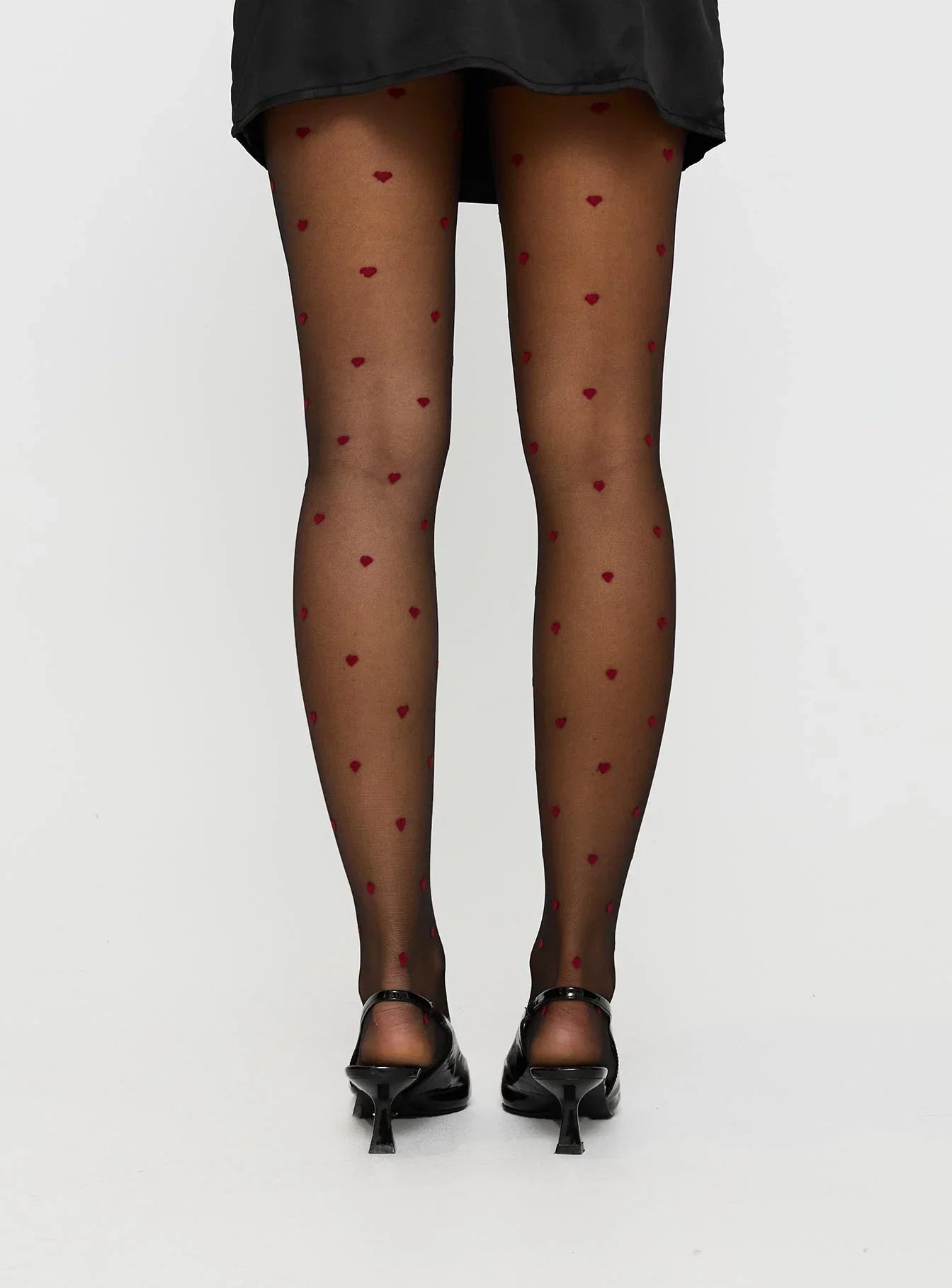 In My Heart Stockings Black Red