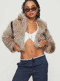 Addie Faux Fur Jacket Mushroom