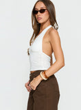 Whimsy Embroidered Halter Top White