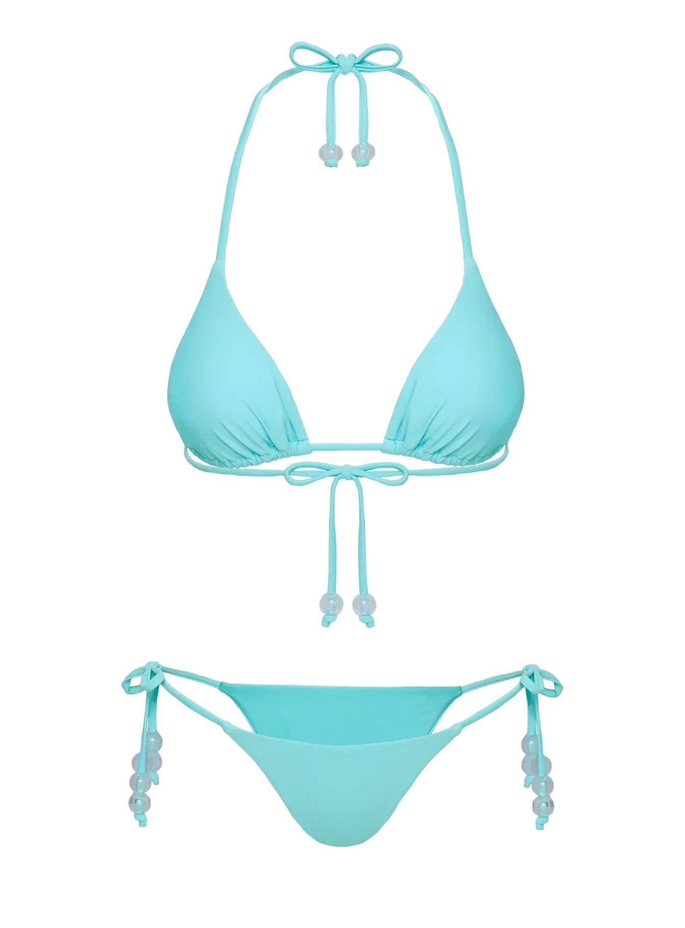 Jenner Triangle Bikini Top Aqua Blue