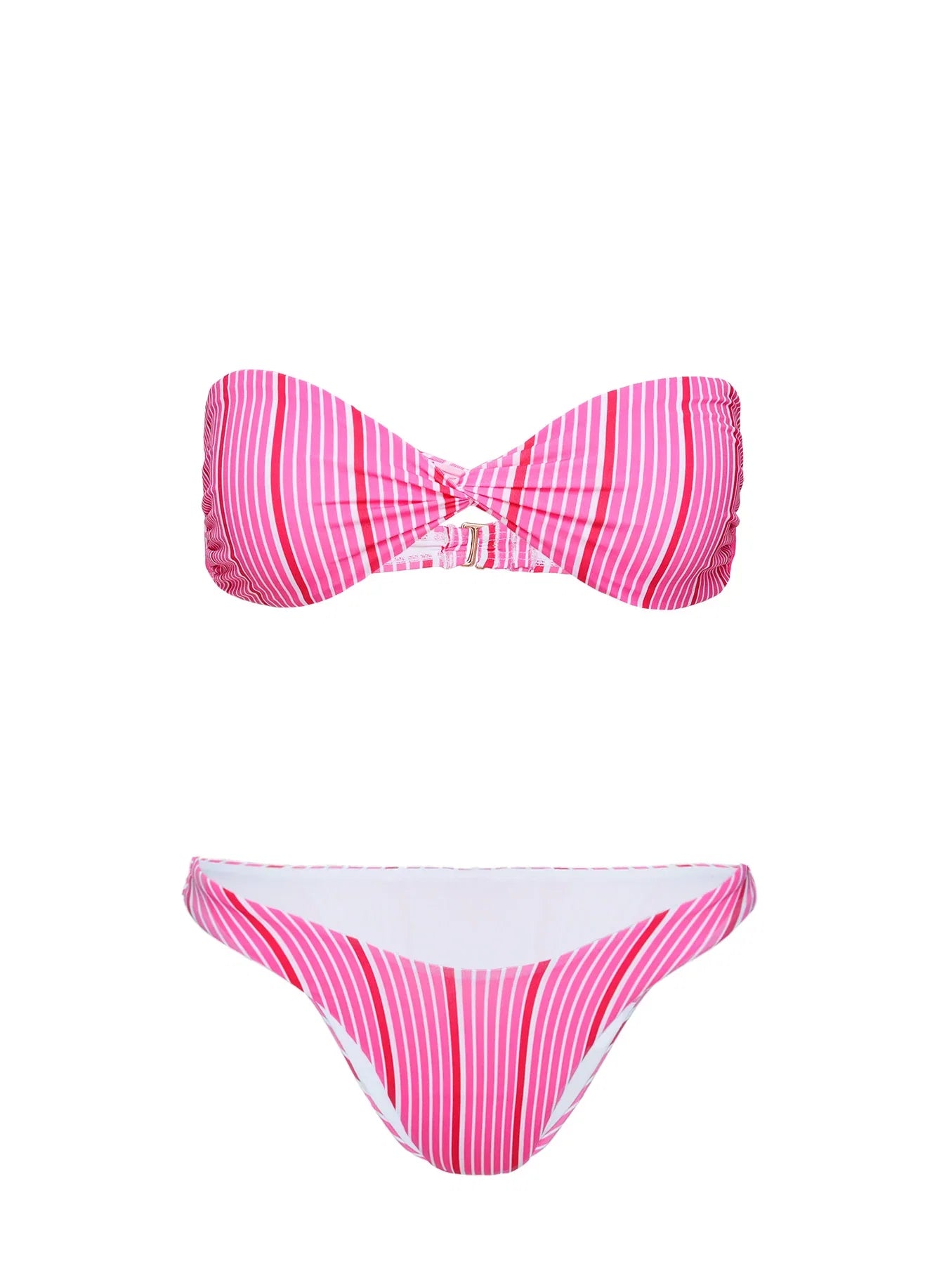 Tamrali Bandeau Bikini Top Pink Stripe