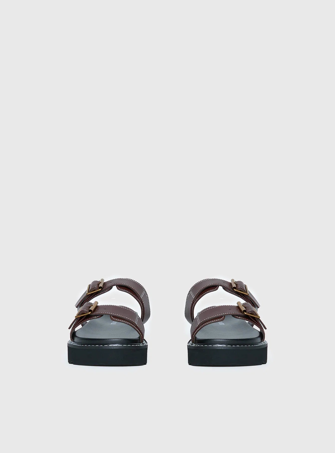Ma Belle Sandals Contrast Stitch Chocolate