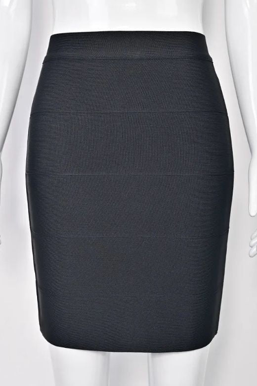 High Waist Bandage Mini Skirt Classic Black