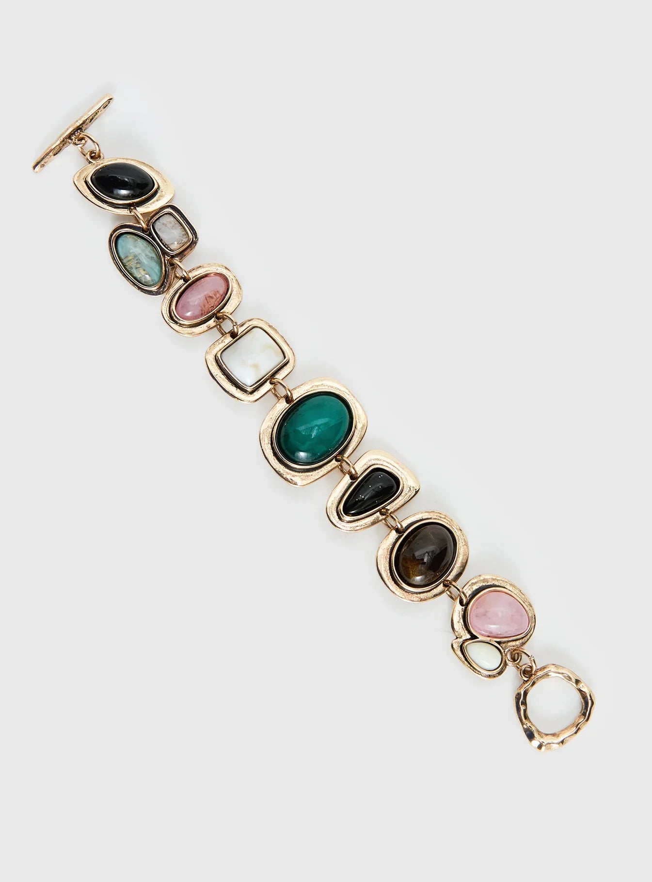 Jazlyn Stone Bracelet Gold Pink