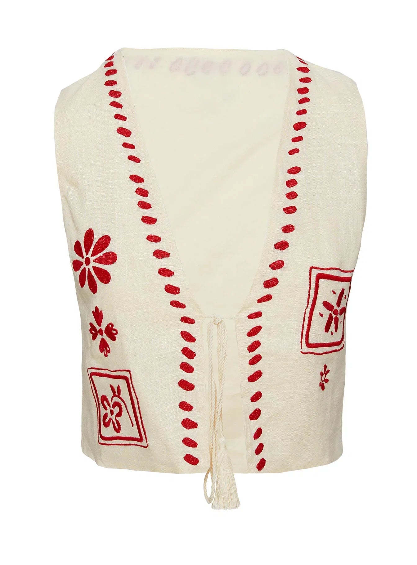 Grazia Vest Top Cream Red
