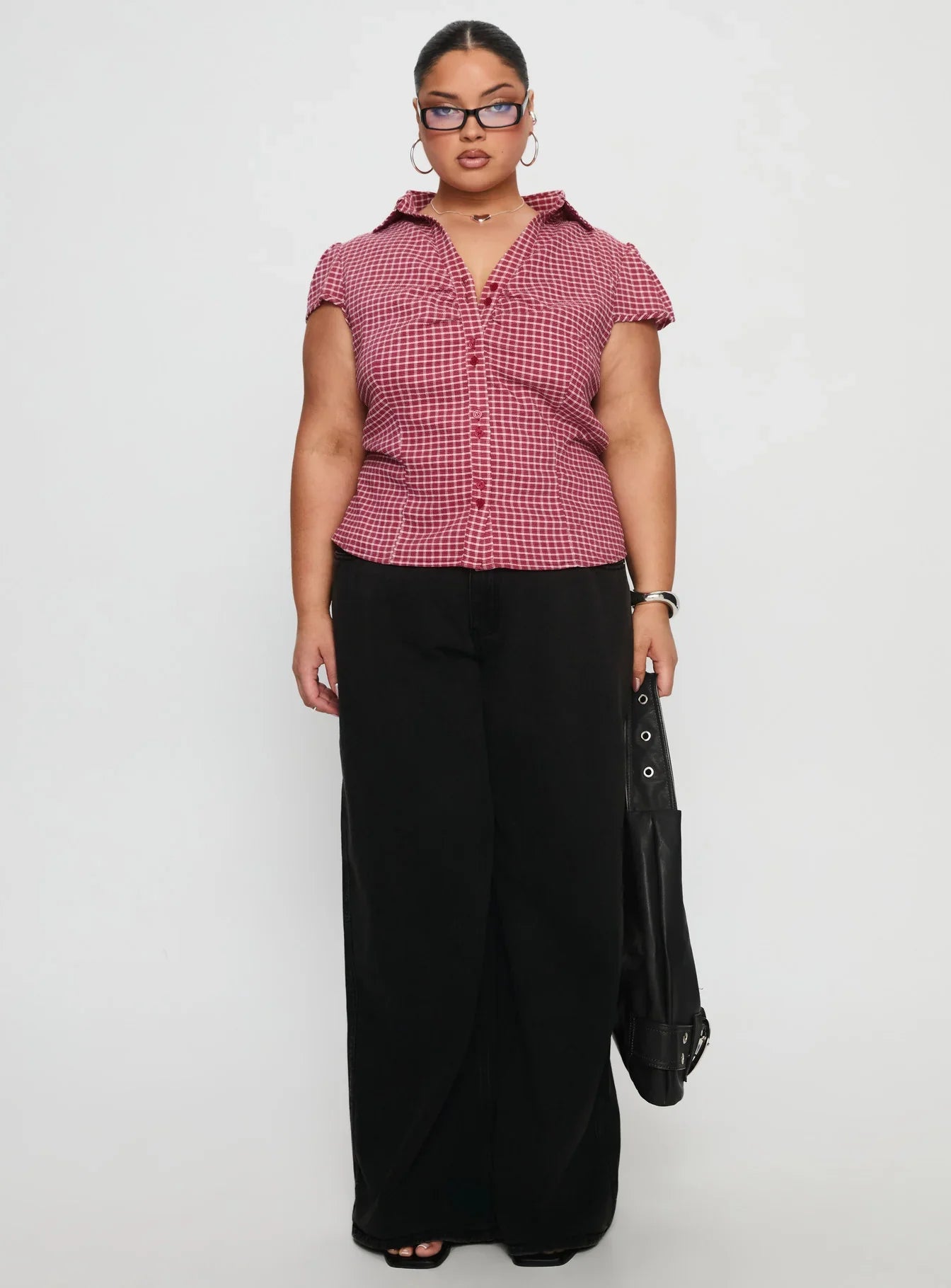 Arianwyn Short Sleeve Shirt Red Check Curve