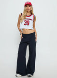 BU Cropped Basketball Jersey Tank White