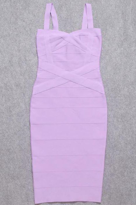 Heidi Bandage Midi Dress Violet Purple