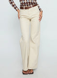Maple Mid Rise Flare Jeans Ecru