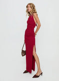 Keysha Halter Maxi Dress Deep Red