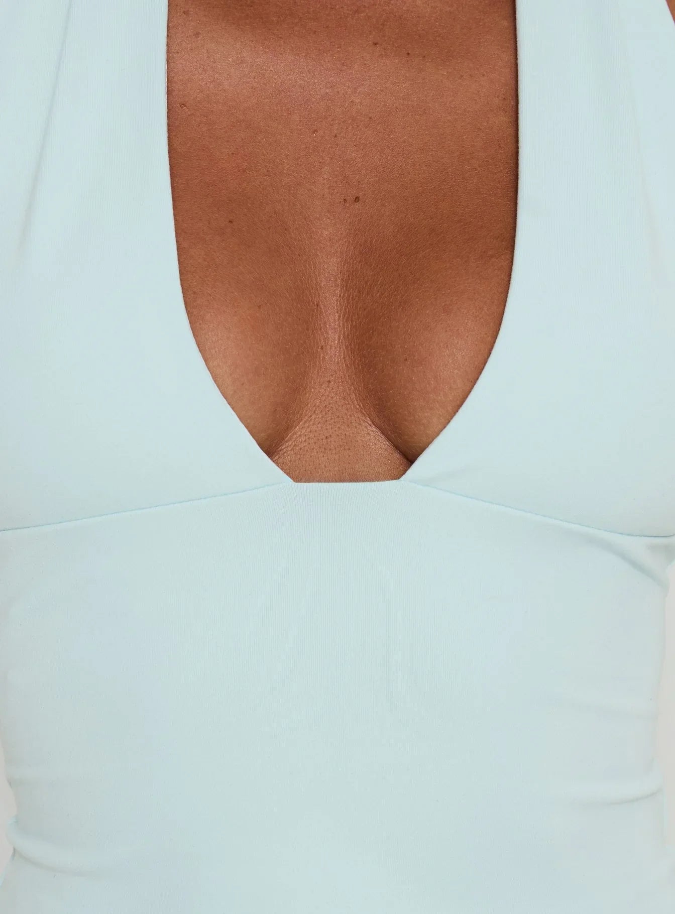 Daily Define Halter Tank Top Blue