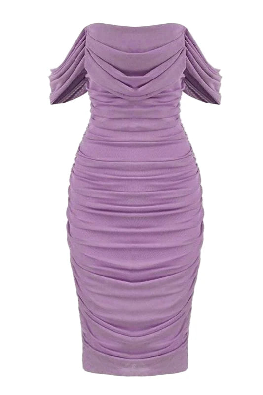 Zia Bodycon Wrap Dress Violet Purple