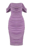Zia Bodycon Wrap Dress Violet Purple