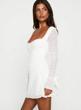 Dalzine Long Sleeve Mini Dress White