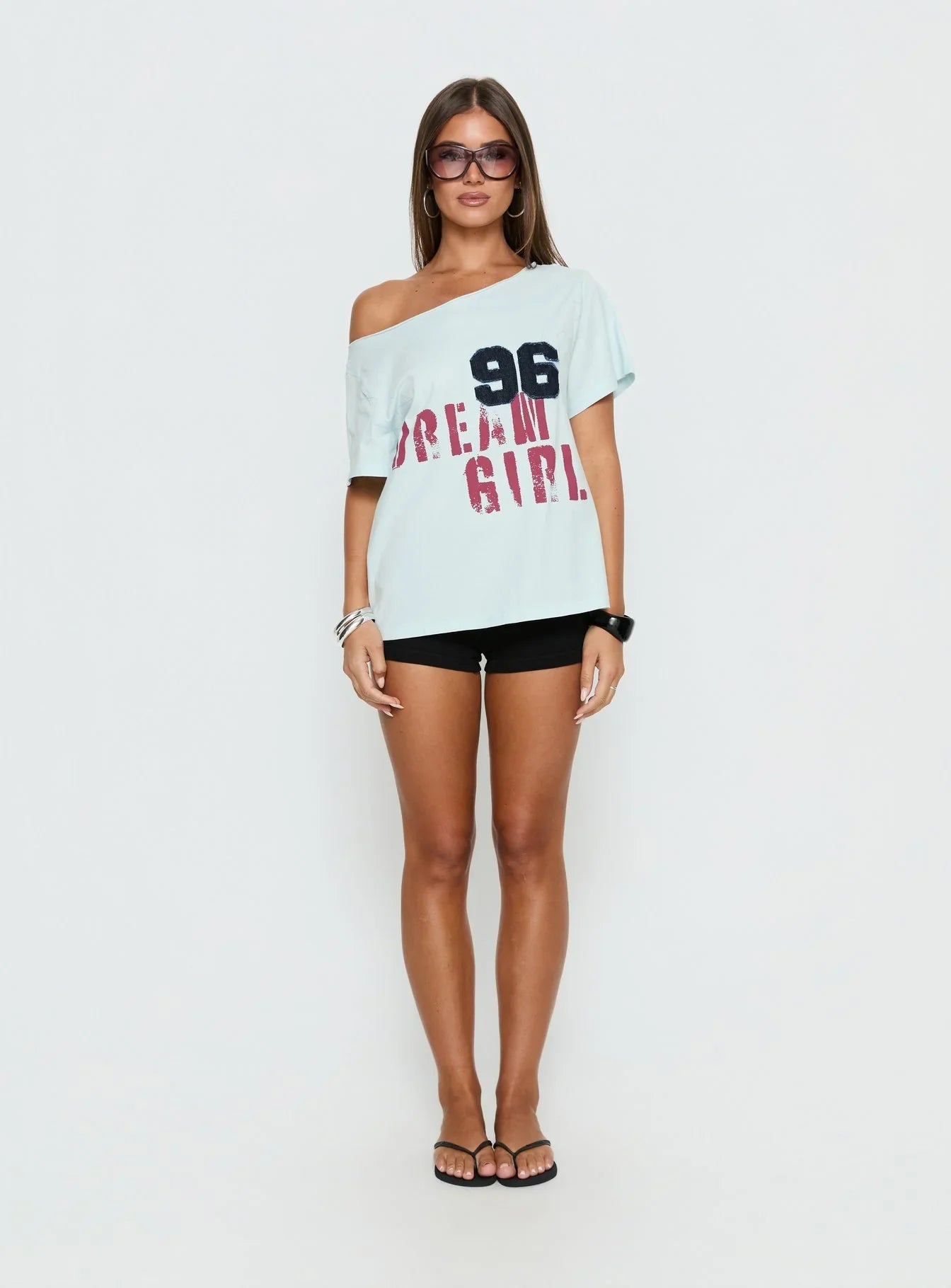 Dream Girl 96 Oversized Graphic Tee Blue