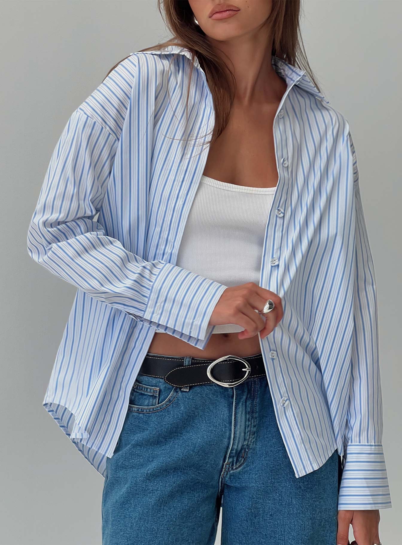 Mallin Shirt Blue White Stripe