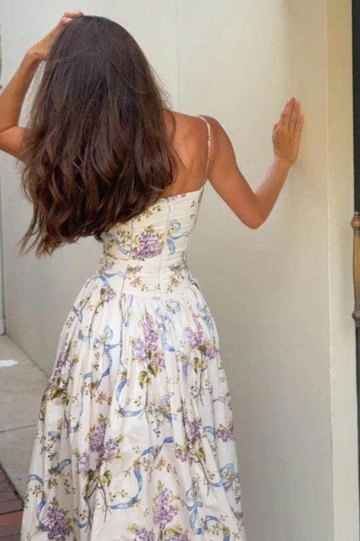 Tasmin Midi Dress White Floral Sale