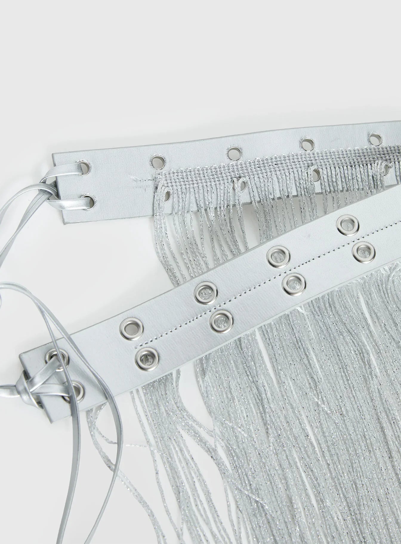 Artemas Studded Tassel Belt Silver