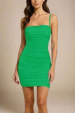 Cassie Bodycon Wrap Mini Dress Emerald Green