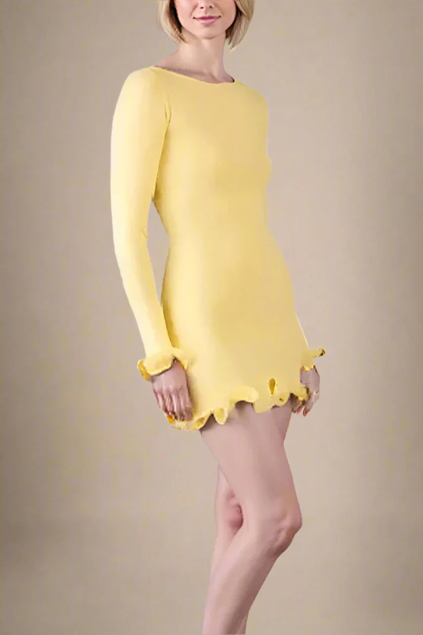 Regina Long Sleeve Mini Dress Sun Yellow Sale