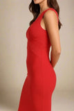 Ash Bandage Dress Lipstick Red