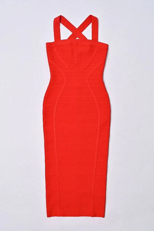 Kendall Bandage Midi Dress Lipstick Red