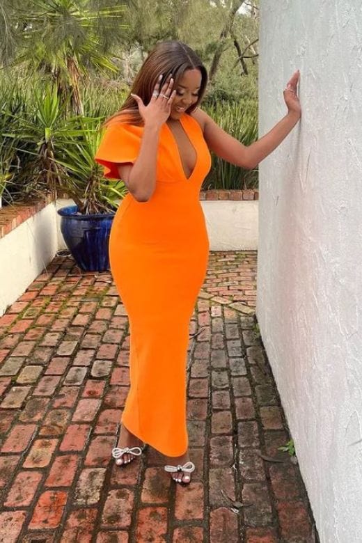 Blake Bandage Maxi Dress Apricot Orange