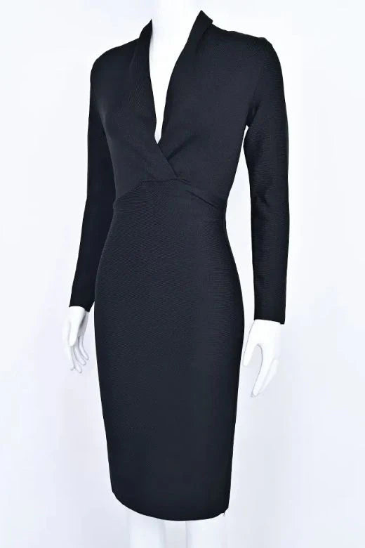 Blaire Long Sleeve Bandage Dress Classic Black