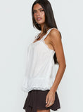 Fever Dream Babydoll Lace Trim Top White