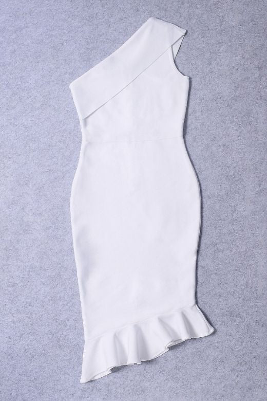 Avery Bandage Dress White Pearl